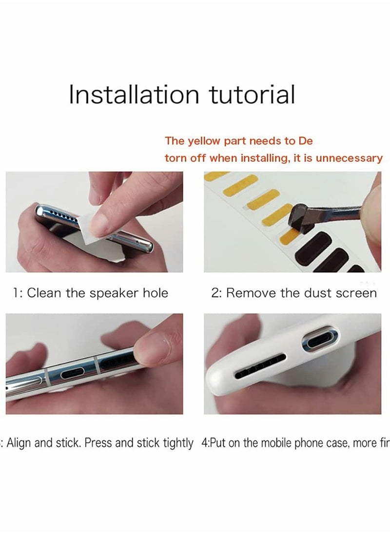 SYOSI - Speaker Mesh Anti Dust Proof Adhesive Sticker, Speaker dustproof Sticker Dust Plugs, Protect The Phone Trumpet Dustproof Net for iPhone 13 / 12 / 12 Pro Max, Accessories Gift Tweezers (Black) - Image 1