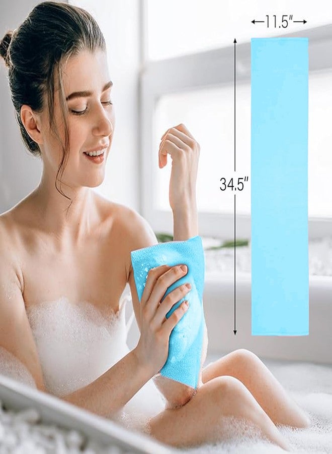 Yiclick Exfoliating Washcloth Towel, Japanese Exfoliating Bath Wash Cloth for Body Exfoliation, Korean Back Scrubber Washer for Shower, African Net Sponge Brush Loofah Exfoliator (Blue) - Image 5