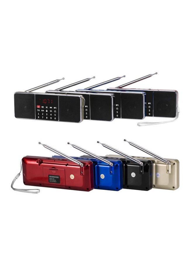 L-288FM Dual Speaker Radio Player Player دعم بطاقة TF/U مع عرض LED (الذهب) - Image 2