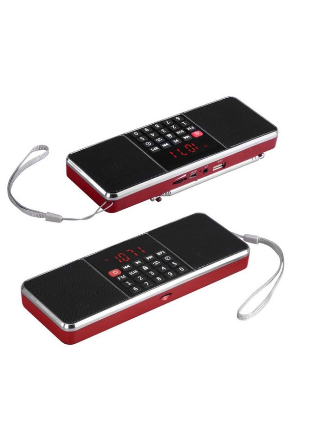 L-288FM Dual Speaker Radio Player Player دعم بطاقة TF/U مع عرض LED (الذهب) - Image 3