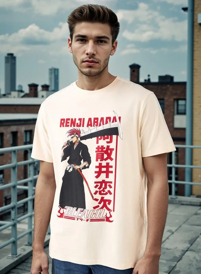 Regular Fit Renji Abarai Print Crew Neck T-shirt