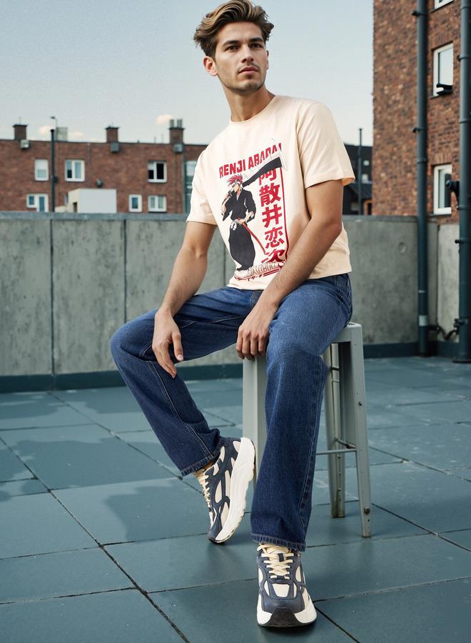 SP Characters Regular Fit Renji Abarai Print Crew Neck T-shirt - Image 2