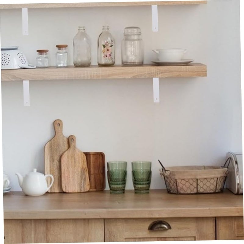 White Shelf Support Bracket 2 Pack Industrial Pipe Wall Mount Right Angle Easy Install - Image 3