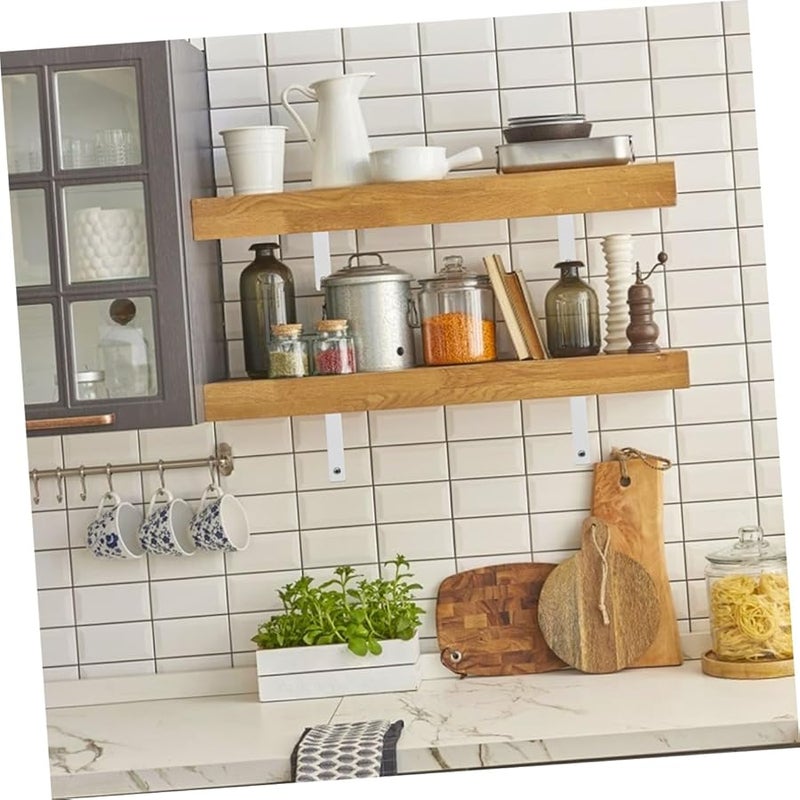 White Shelf Support Bracket 2 Pack Industrial Pipe Wall Mount Right Angle Easy Install - Image 5