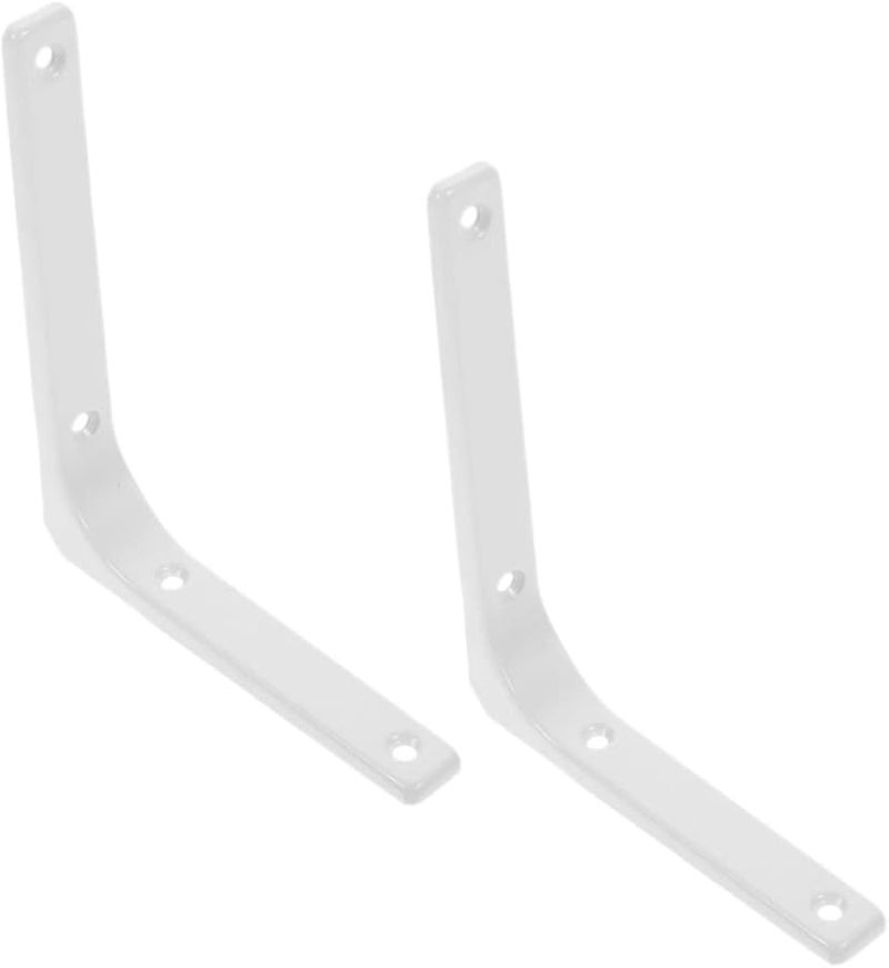 White Shelf Support Bracket 2 Pack Industrial Pipe Wall Mount Right Angle Easy Install - Image 1
