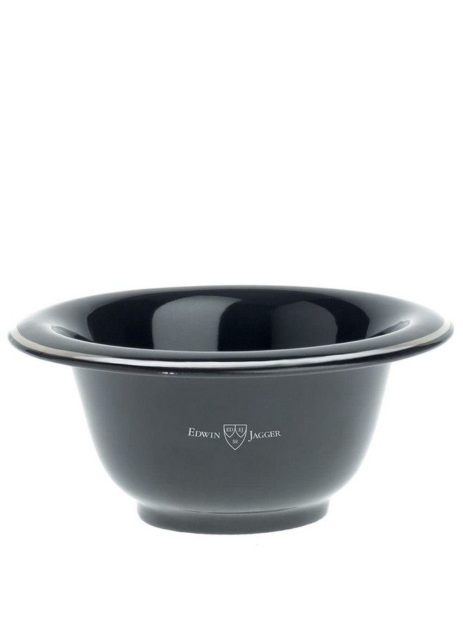 Edwin Jagger Ebony Porcelain Shaving Bowl With Silver Rim Rn116 - Image 1