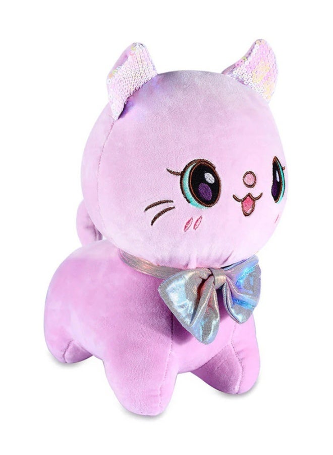 Cuddles Adorable Marshmallow Cat Kitten Plush Stuffed Animal Toy 30cm -Purple - Image 2