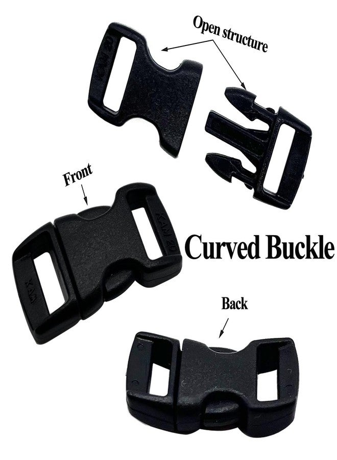 honigo 15 PCS 3/8 Inch Plastic Curved Buckle 15 Colors Quick Side Release Arched Buckle Heavy Duty Plastic Replacement for Bracelets,Backpack Nylon Webbing Belt,Lanyards,Pet Collar - Image 5