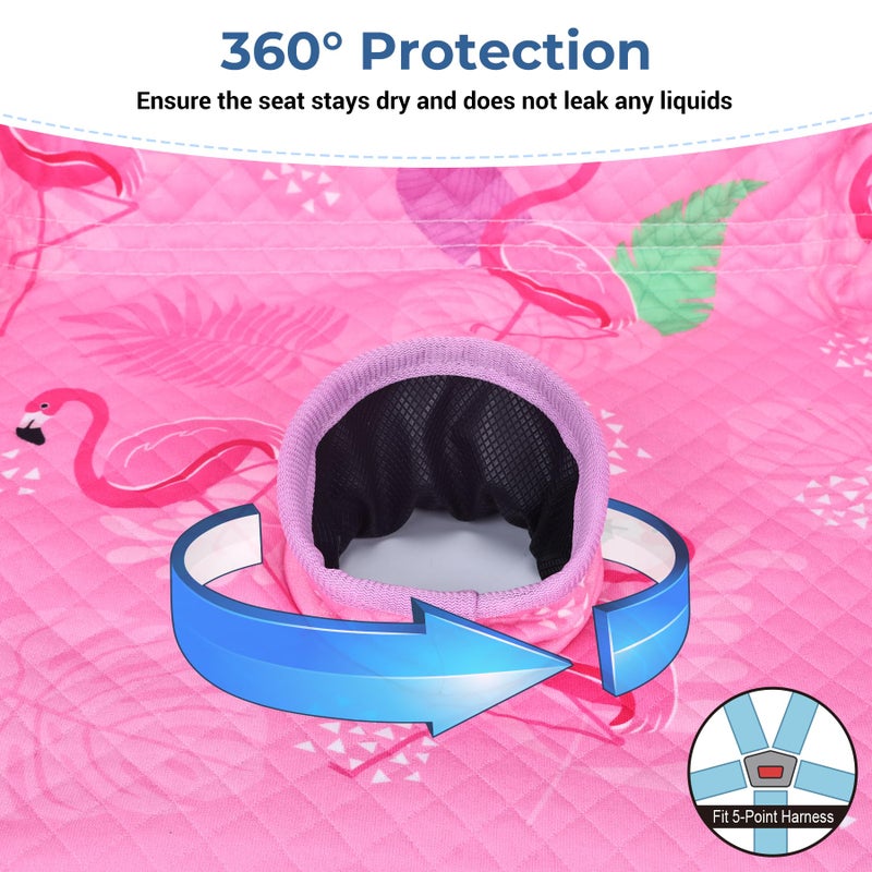 COOLBEBE Infant Car Seat Protector for Potty Training, 2 Pack Dry Waterproof Car Seat Liner Toilet Training for Baby Infant, Piddle Pads Cover Car Seat Pad for Strollers & Carseat (Pinkish Purple) - Image 5