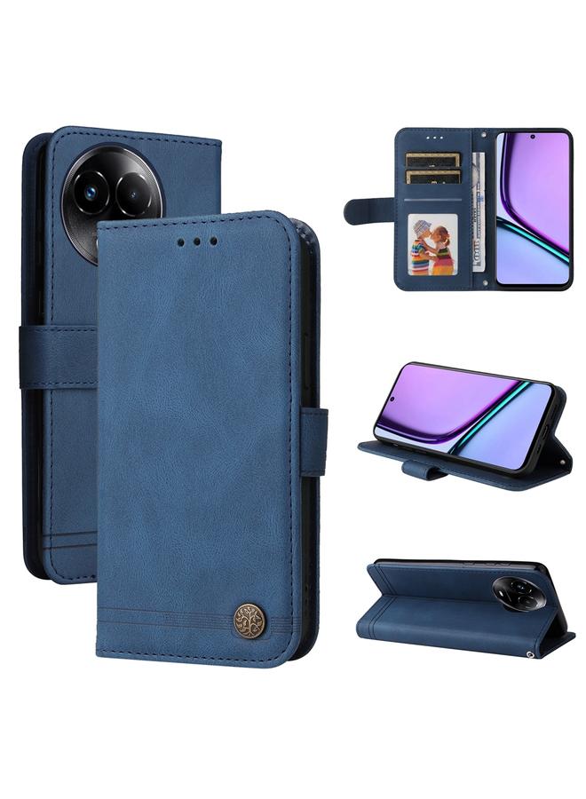 S-TOP Case For Realme C67 5G / 11 5G Taiwan Version Skin Feel Life Tree Metal Button Leather Phone Case - Image 1
