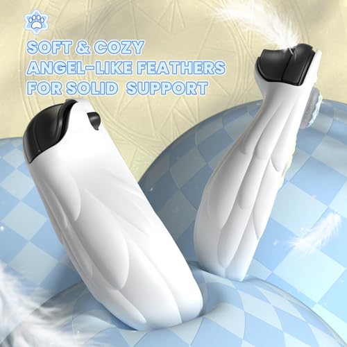 PlayVital Magic Wings Protective Case with Stand for Nintendo Switch 2 | Joycon Silicone Grips, PC Console Hard Shell, 2 Joystick Caps | Cute Animal Accessories Dockable Cover for Switch 2 - White - Image 3