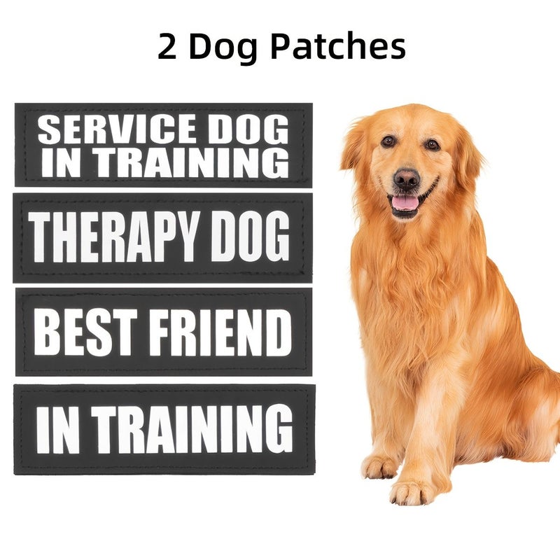 Black Service Dog Patches 2 Pack Hook And Loop Harness for Training - Image 1