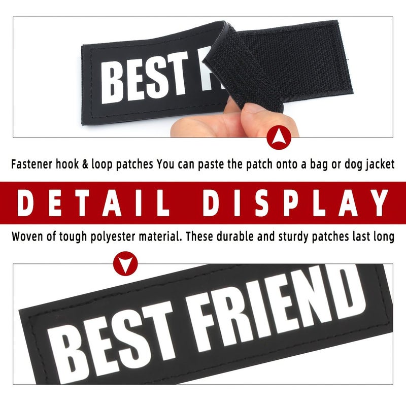 Black Service Dog Patches 2 Pack Hook And Loop Harness for Training - Image 4