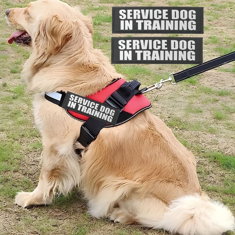 Black Service Dog Patches 2 Pack Hook And Loop Harness for Training - Image 3
