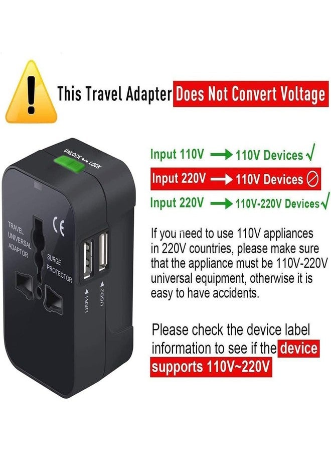 fizzytech Universal Travel Adapter with 6A AC Socket | International All-in-One Plug for 180+ Countries (US, UK, EU, AUS) | Universal AC Converter for Mobile, Laptop & Gadgets -Black - Image 5
