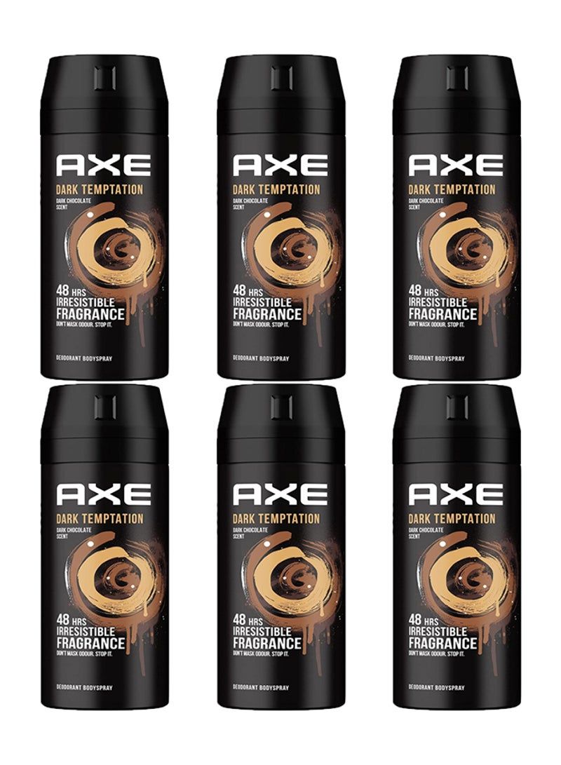 Axe Pack Of 6 Dark Temptation Deodorant Body Spray 150x6ml
