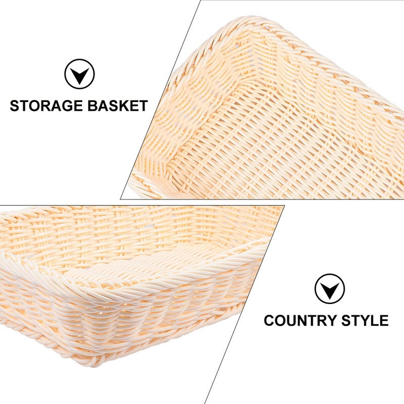 1 Pc Woven Fruit Basket Storage Basket Fruit Display Basket Bread Container - Image 4