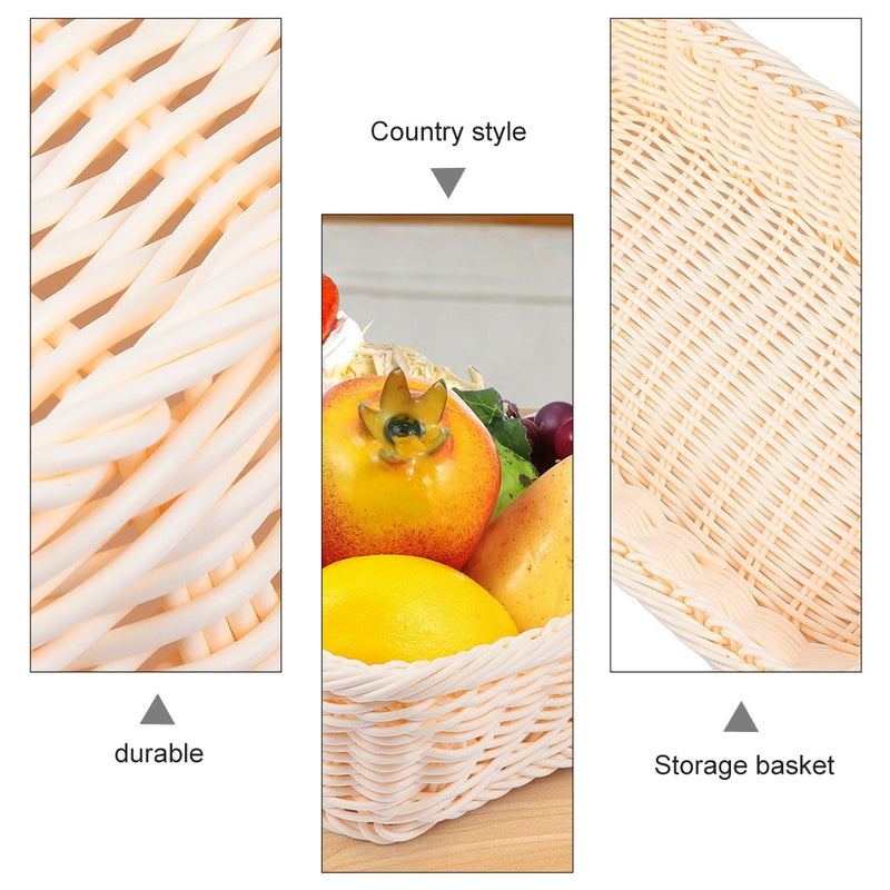 1 Pc Woven Fruit Basket Storage Basket Fruit Display Basket Bread Container - Image 5