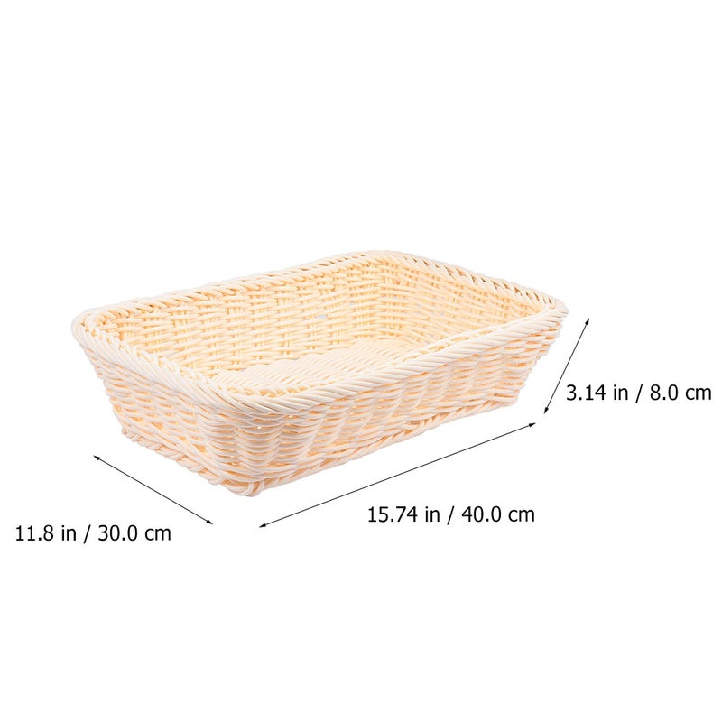 1 Pc Woven Fruit Basket Storage Basket Fruit Display Basket Bread Container - Image 2