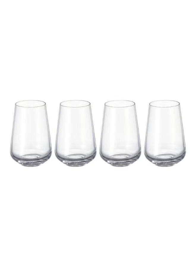Crystalex Tumbler Glass Siesta 380ml, Crystalline (Pack of 4)