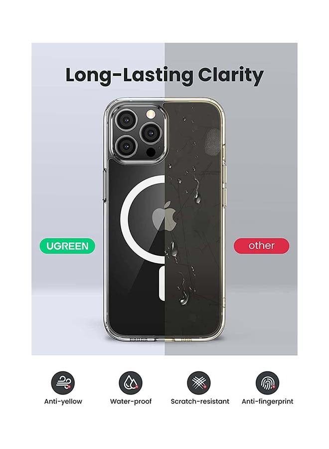 جراب iPhone 13 Pro Max Magsafe مقاس 6.7 بوصة جراب مغناطيسي نحيف مقاوم للاصفرار وممتص للصدمات ومضاد للخدش جراب كريستال صلب لهاتف iPhone 13 Pro Max جراب شفاف - Image 4