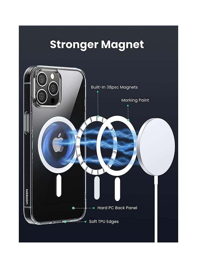 جراب iPhone 13 Pro Max Magsafe مقاس 6.7 بوصة جراب مغناطيسي نحيف مقاوم للاصفرار وممتص للصدمات ومضاد للخدش جراب كريستال صلب لهاتف iPhone 13 Pro Max جراب شفاف - Image 2
