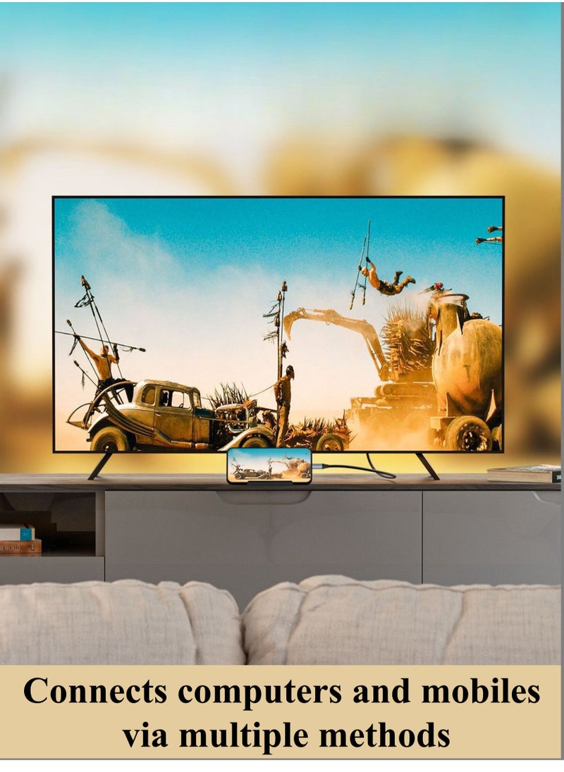 يوآ كابل من النوع C إلى HDMI 2.0 | الرياضة 8K/HD/2K، متوافقة مع الهاتف المحمول/الكمبيوتر المحمول/الكمبيوتر/iPad/Android/ios/Samsung/جهاز العرض - 2M  - Image 3
