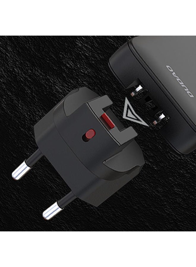 دوداو شاحن حائط Dudao GaN A65Q 65W USB-A/USB-C PD فائق النحافة - أسود - Image 3