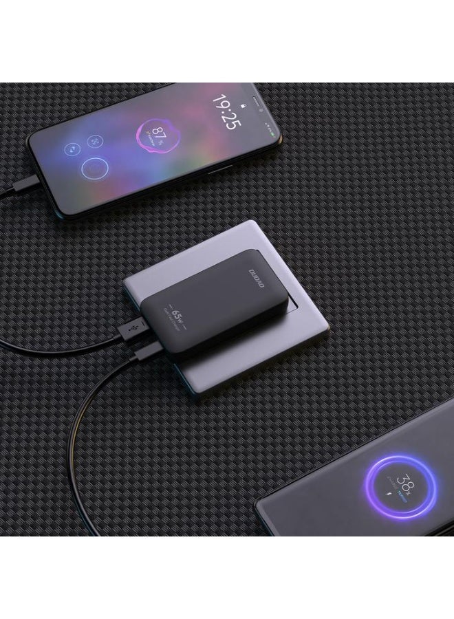 دوداو شاحن حائط Dudao GaN A65Q 65W USB-A/USB-C PD فائق النحافة - أسود - Image 4