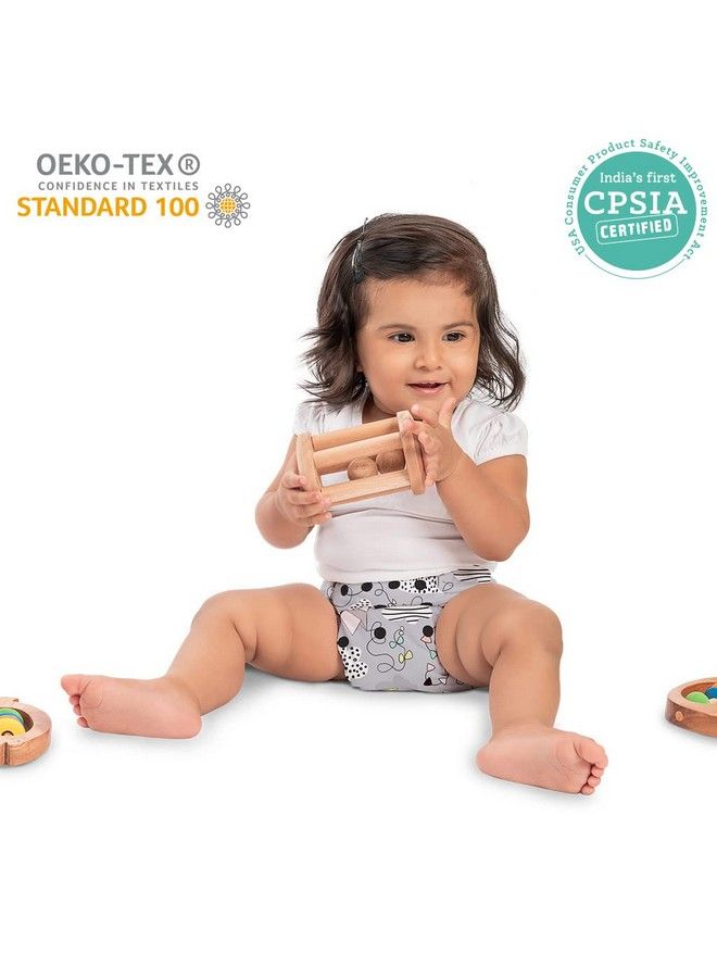 Superbottoms Basic Easy Pack Of 6 ;3 Cloth Diapers+ 3 Inserts Freesize Adjustable And Reusable Cloth Diaper For Babies 0 3 Years ; With Quick Drying Prefold Style Soaker Assorted Print May Vary - Image 3