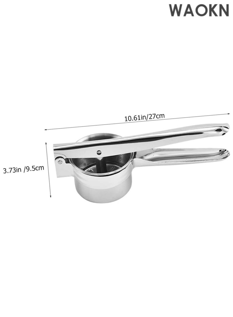 دبليو أيه أو كي أن هراسة بطاطس 3 في 1 قابلة للفصل ومكبس يدوي - هرس خضروات من الفولاذ المقاوم للصدأ عالي التحمل بمقبض غير قابل للانزلاق - أداة مطبخ محمولة لعصر البطاطس وهرسها وأطعمة الأطفال - سهلة التنظيف والحمل - Image 2