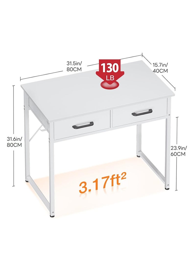 Sharpdo - Modern Vanity table, Dressing Table with Double Drawer Storage, Multifunctional makeup table (no chair) - Image 1