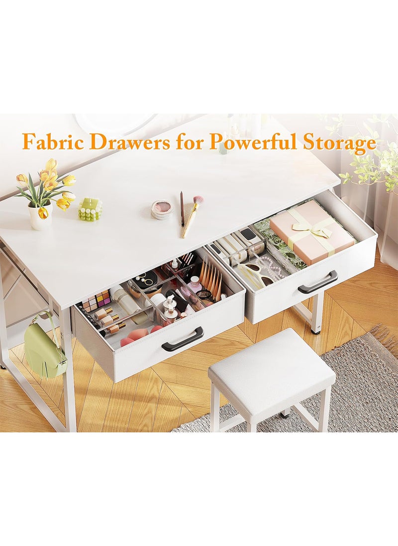 Sharpdo - Modern Vanity table, Dressing Table with Double Drawer Storage, Multifunctional makeup table (no chair) - Image 1