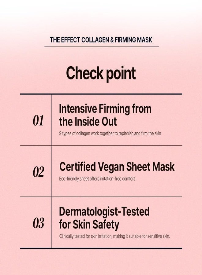 JMsolution The Effect Collagen & Firming Sheet Mask (10 Sheets) | 9 Types of Collagen | Skin Elasticity Tested | Vegan-Certified K-Beauty Face Mask - Image 2