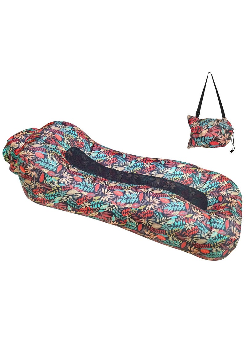 FLYROAD Inflatable Lounger, Ultralight Portable Ergonomic Beach Bed Air Sofa Couch Waterproof Anti-Air Leaking for Indoor Outdoor Hiking Camping Traveling, No Pump Required (Red)  - Image 1