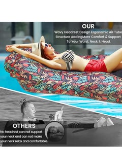 FLYROAD Inflatable Lounger, Ultralight Portable Ergonomic Beach Bed Air Sofa Couch Waterproof Anti-Air Leaking for Indoor Outdoor Hiking Camping Traveling, No Pump Required (Red)  - Image 3