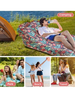 FLYROAD Inflatable Lounger, Ultralight Portable Ergonomic Beach Bed Air Sofa Couch Waterproof Anti-Air Leaking for Indoor Outdoor Hiking Camping Traveling, No Pump Required (Red)  - Image 4