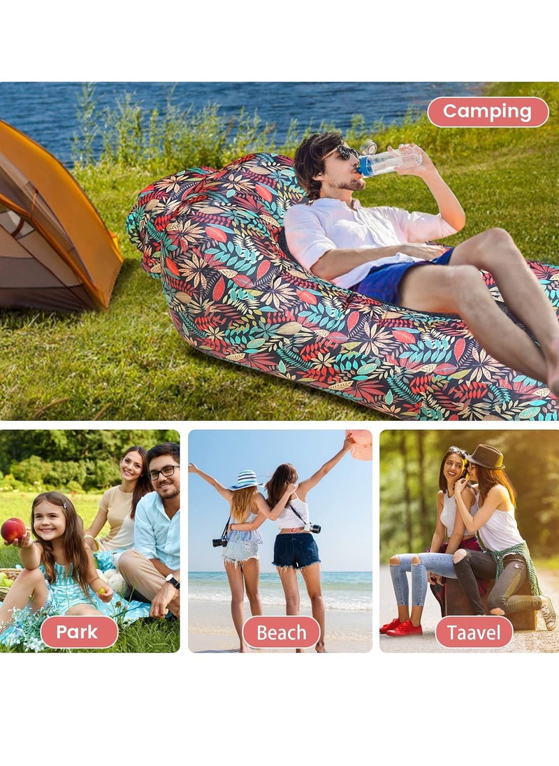 FLYROAD Inflatable Lounger, Ultralight Portable Ergonomic Beach Bed Air Sofa Couch Waterproof Anti-Air Leaking for Indoor Outdoor Hiking Camping Traveling, No Pump Required (Red)  - Image 4