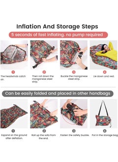 FLYROAD Inflatable Lounger, Ultralight Portable Ergonomic Beach Bed Air Sofa Couch Waterproof Anti-Air Leaking for Indoor Outdoor Hiking Camping Traveling, No Pump Required (Red)  - Image 5