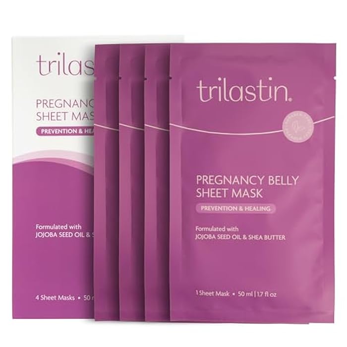 TriLASTIN Belly Masks - Belly Masks for Pregnant Women - Hydrating & Soothing for Itchy Skin - Reduces Stretch Marks - Safe for Sensitive Skin - Paraben & Phthalate-Free - Made in USA - 4 Pack - Image 1