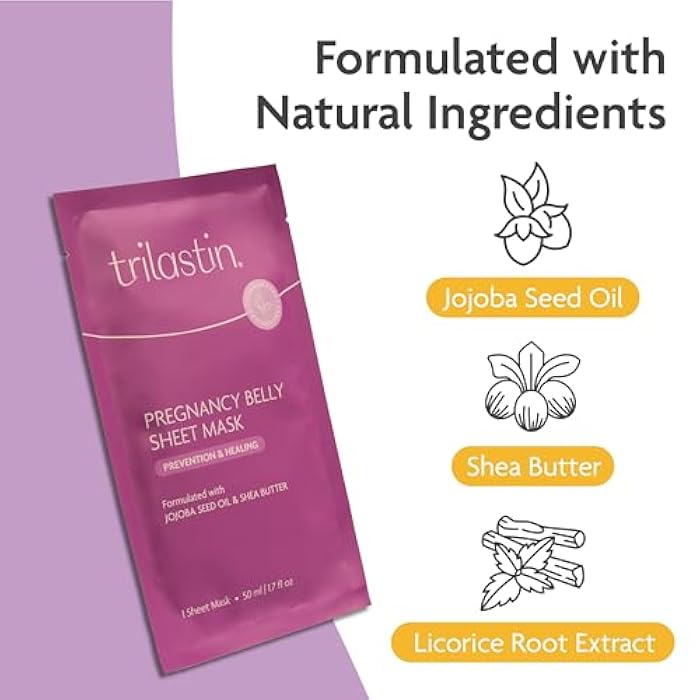 TriLASTIN Belly Masks - Belly Masks for Pregnant Women - Hydrating & Soothing for Itchy Skin - Reduces Stretch Marks - Safe for Sensitive Skin - Paraben & Phthalate-Free - Made in USA - 4 Pack - Image 5