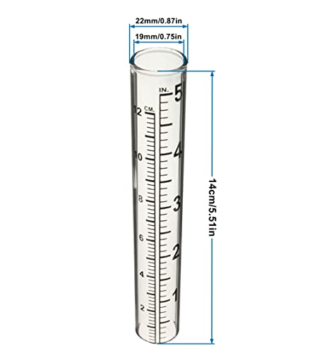 Mateda 5" Capacity Rain Gauge Glass Replacement Tube for Yard Garden Outdoor (Set of 2) - Image 5