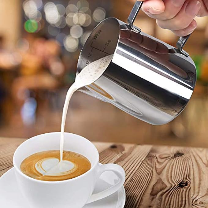 سنتو إبريق تبخير الإسبريسو 12 أونصة إبريق رغوة حليب الإسبريسو 12 أونصة كوب رغوة حليب القهوة 12 أونصة إبريق تبخير القهوة 12 أونصة 350 مل - Image 4