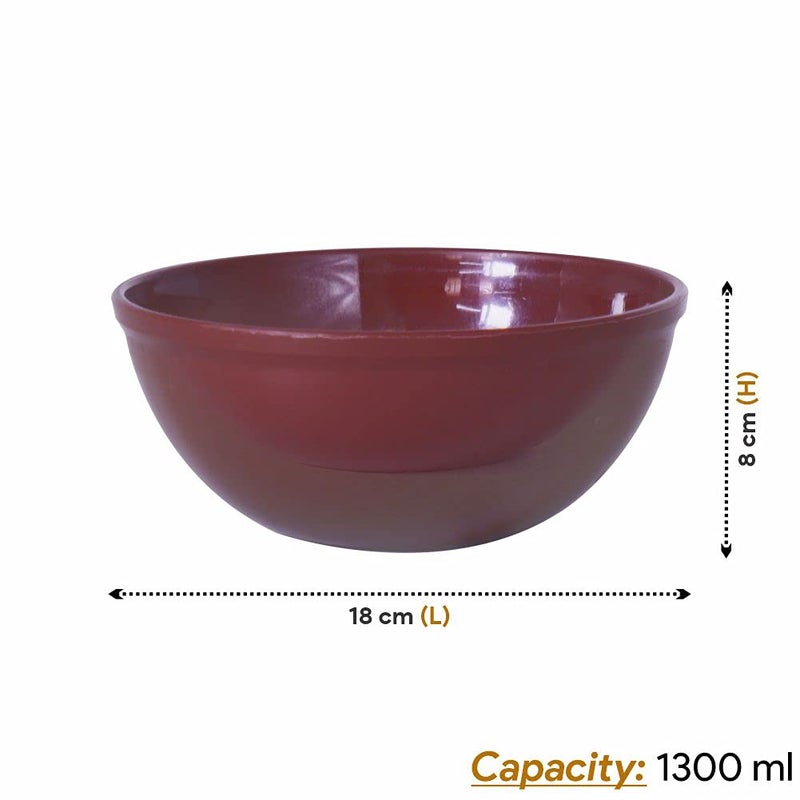 Wonder Sigma 1500 Microwave Safe Multipurpose Plastic Bowl Set, 4 pc Bowl 1300 ml, Yellow Red Violet Green Color - Image 2