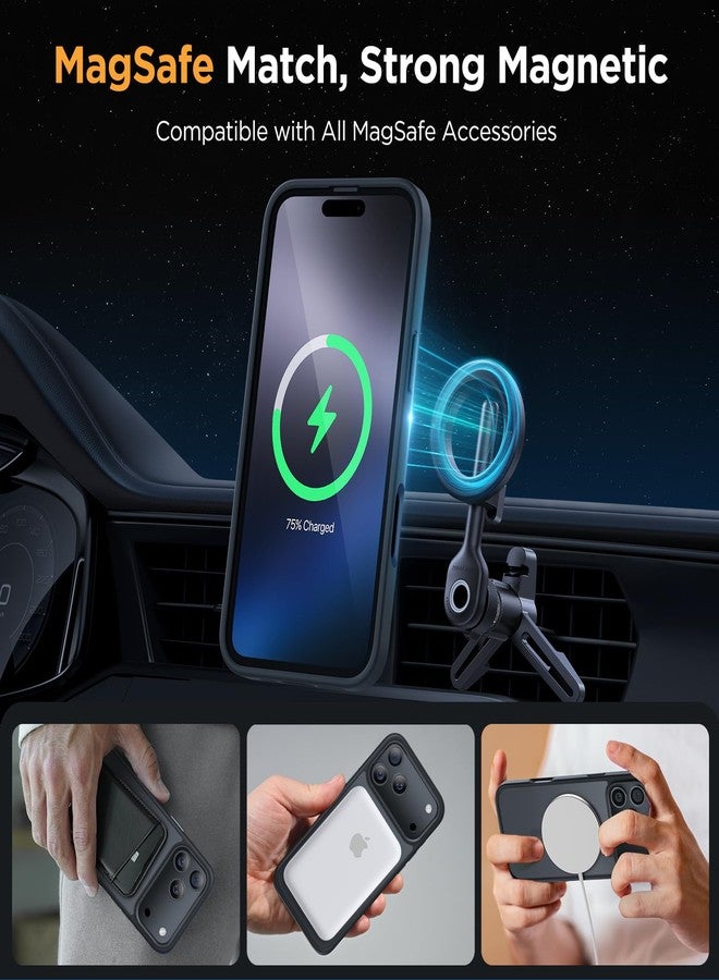 ميراكيس جراب Miracase المغناطيسي لهاتف iPhone 17 Pro Max مع واقي شاشة [متوافق مع MagSafe] جراب رفيع وخفيف الوزن، حماية فائقة بمواصفات عسكرية لهاتف iPhone 17 Pro Max، غطاء حماية 6.9 بوصة، أسود - Image 4