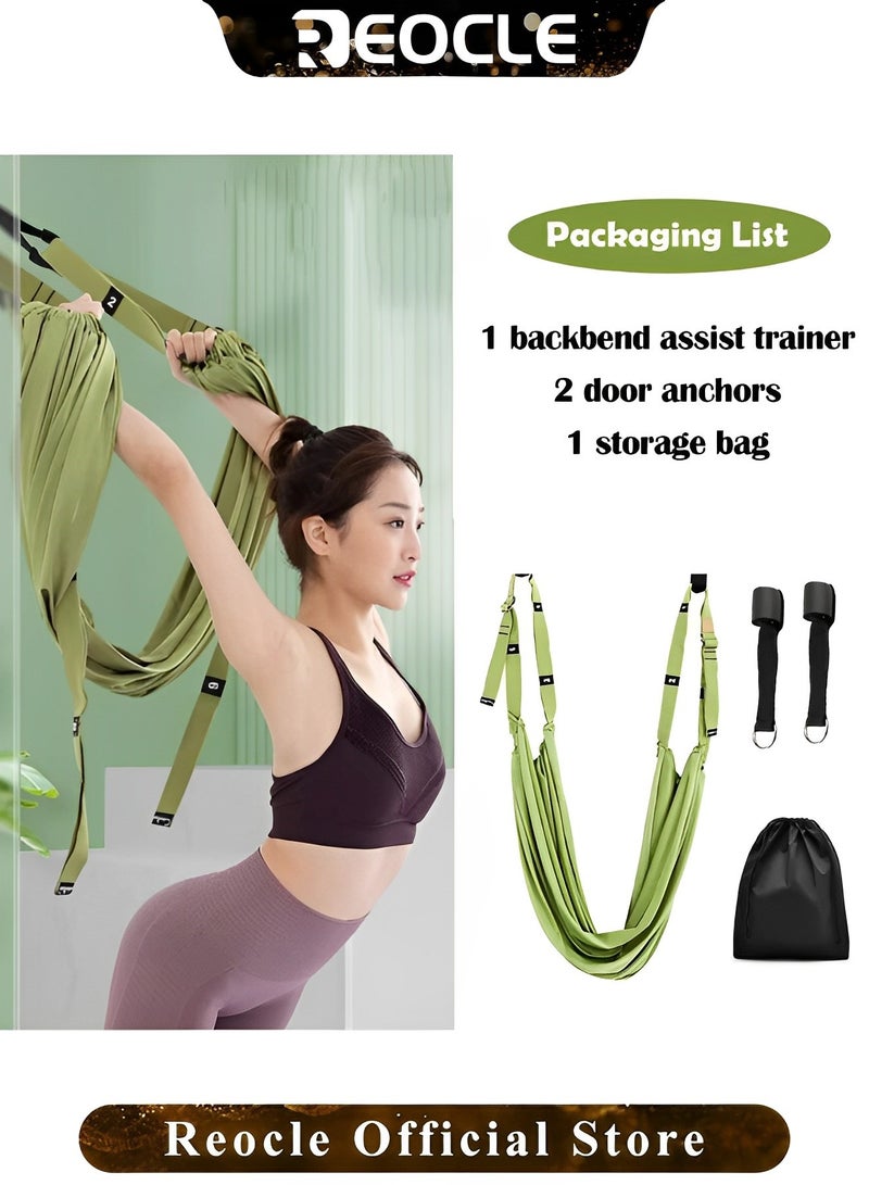 REOCLE Yoga Fitness Stretcher Waist Back Leg Stretch Adjustable Height Back Bend Assist Trainer Leg Stretcher Aerial Yoga Anti-gravity Inversion Exercises Flexibility Tensile Trainer for Rehab & Pilates & Dance  - Image 5