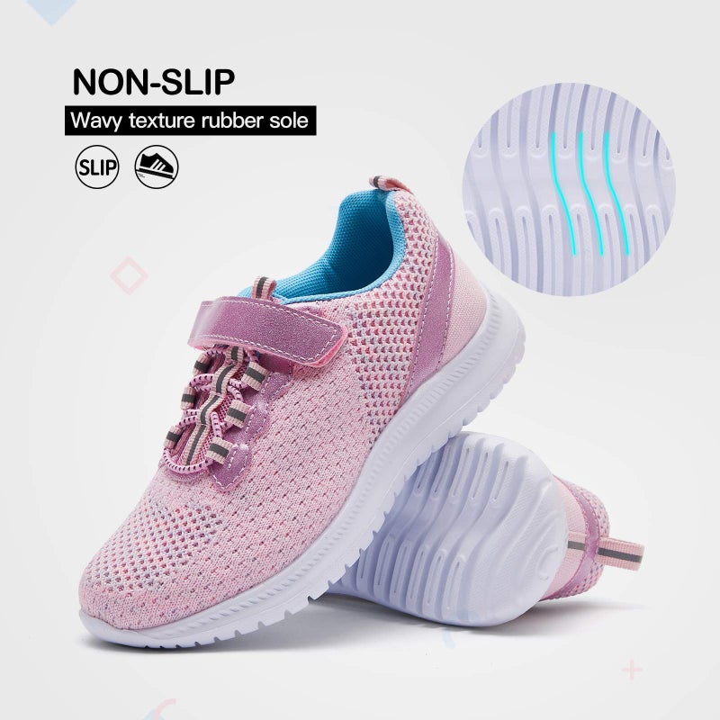 RUNSIDE Kids Shoes, Boys Girls Sneakers Lightweight Athletic Walking/Running Tennis Shoes, Size 1 Big Kid, Pink - Image 4
