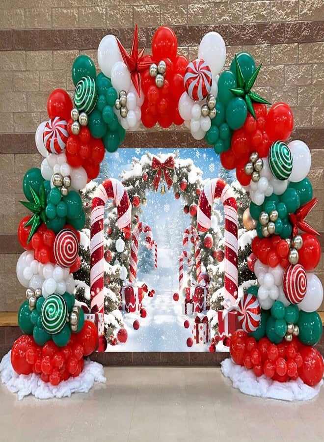 CINRAY Christmas Cane Candy Backdrop 7x5FT Winter Snow Scene Merry Christmas Photography Background Winter Xmas Holiday New Year Eve Party Decorations Photo Props - Image 5