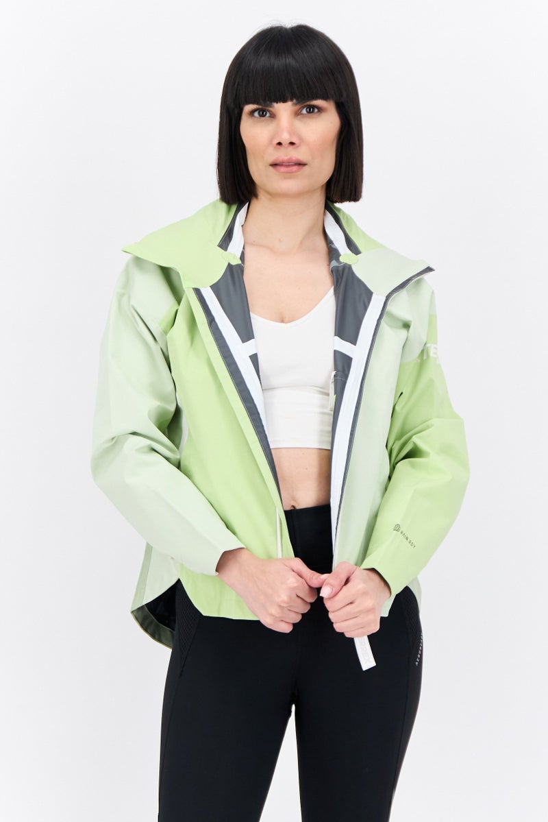 Adidas Women Sportswear Fit Long Sleeve Outdoor Jacket, Lime - Image 1