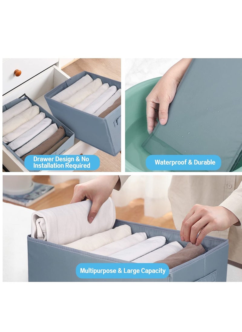 SYOSI Drawer Organiser 2 Packs Storage Box Clothes Organisers with 7 Grids Washable Foldable Drawer Divides Fabric Storage Box for clothes Scarf Ties Belts and Knickers  - Image 5